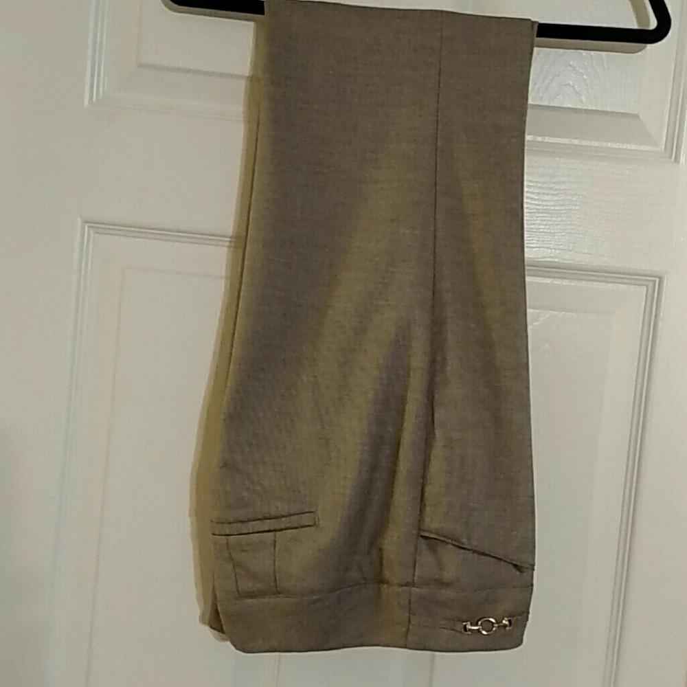 White House Black Market Taupe Modern Boot Cut Dress Pant Trouser Size 4R